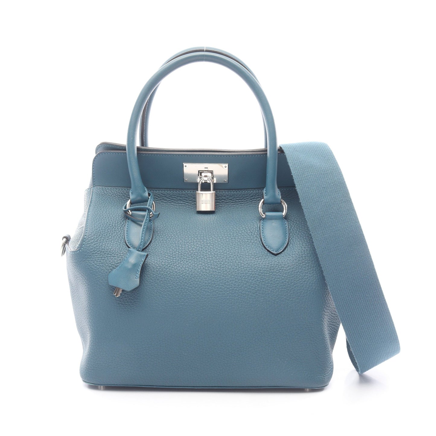 ツールボックス26 2WAY ハンドバッグ トリヨンクレマンス ヴォースイフト ブルー シルバー金具 T刻印 エルメス バッグ HERMES