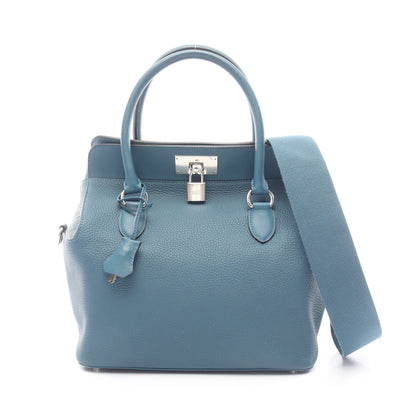 ツールボックス26 2WAY ハンドバッグ トリヨンクレマンス ヴォースイフト ブルー シルバー金具 T刻印 エルメス バッグ HERMES