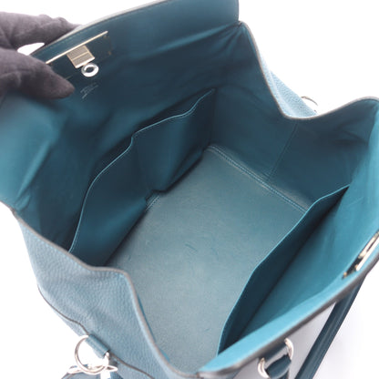 ツールボックス26 2WAY ハンドバッグ トリヨンクレマンス ヴォースイフト ブルー シルバー金具 T刻印 エルメス バッグ HERMES
