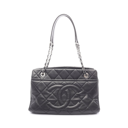 マトラッセ チェーンショルダーバッグ キャビアスキン ブラック シルバー金具 シャネル バッグ CHANEL
