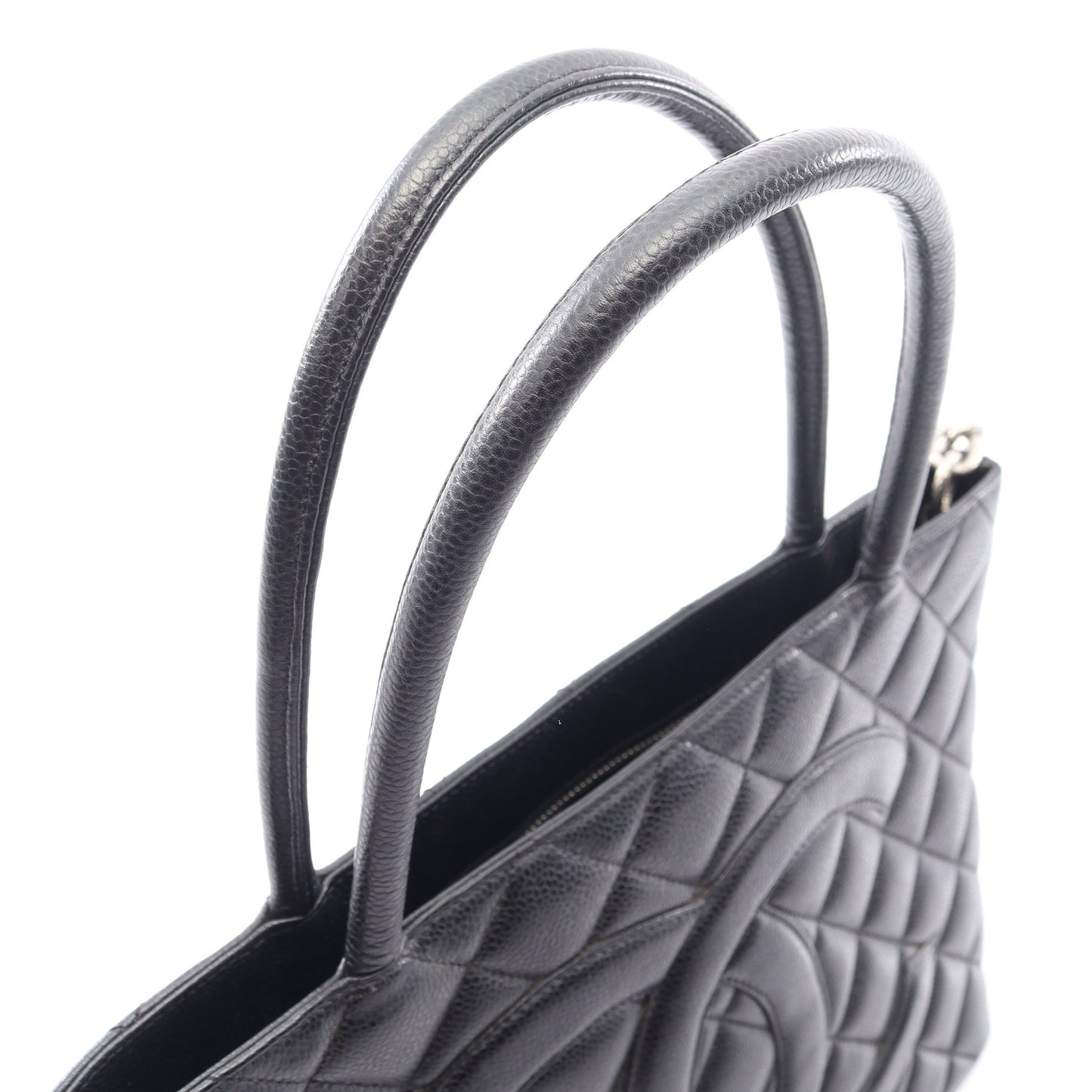 復刻トート ハンドバッグ トートバッグ キャビアスキン ブラック シルバー金具 シャネル バッグ CHANEL