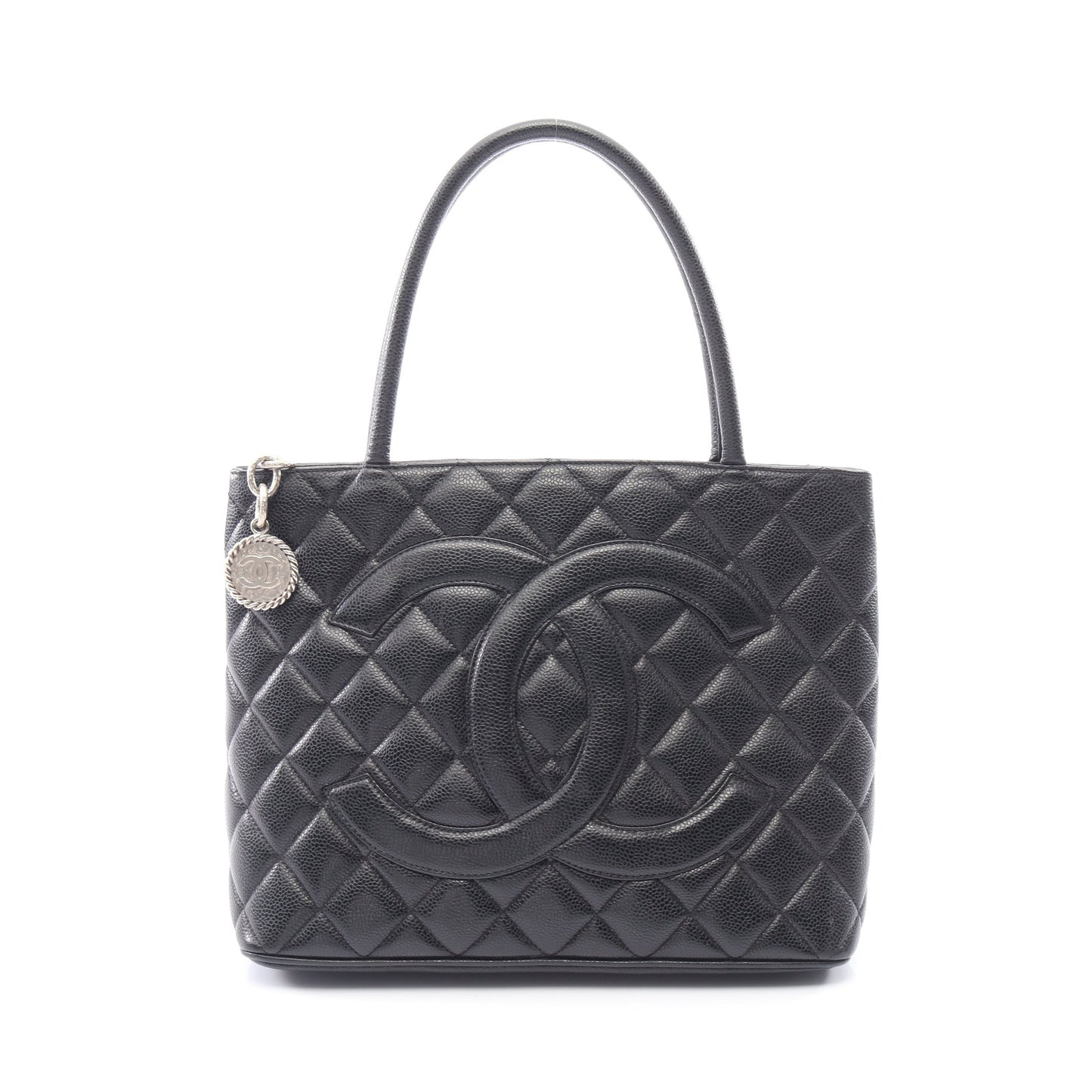 復刻トート ハンドバッグ トートバッグ キャビアスキン ブラック シルバー金具 シャネル バッグ CHANEL