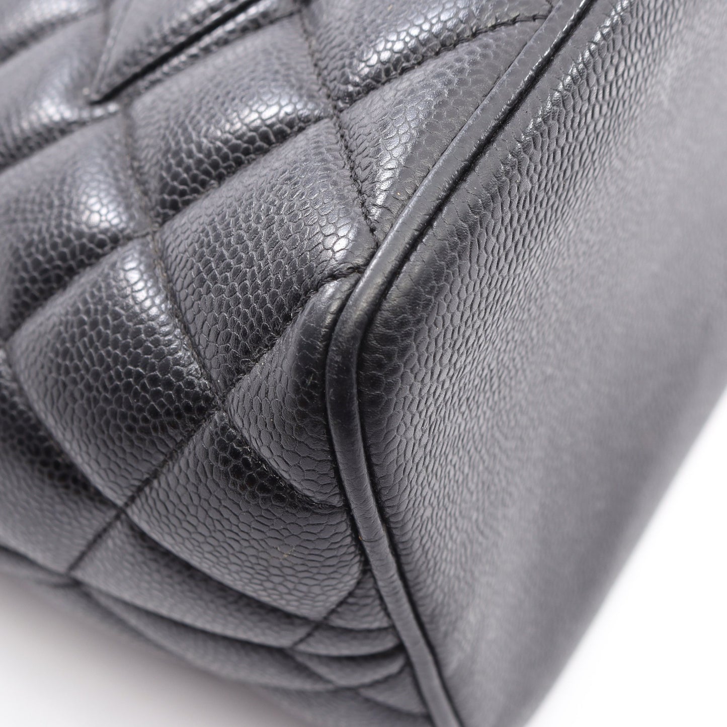 復刻トート ハンドバッグ トートバッグ キャビアスキン ブラック シルバー金具 シャネル バッグ CHANEL