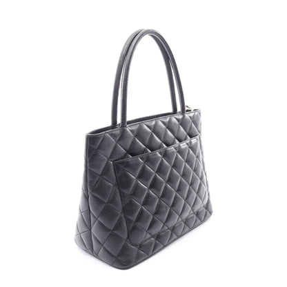 復刻トート ハンドバッグ トートバッグ キャビアスキン ブラック シルバー金具 シャネル バッグ CHANEL