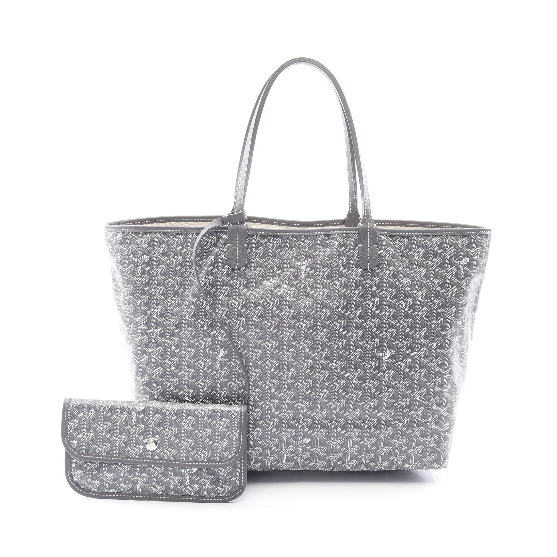 サンルイPM ハンドバッグ トートバッグ コーティングキャンバス レザー グレー ゴヤール バッグ GOYARD