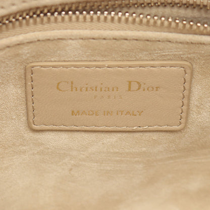 LADY DIOR MY ABCDIOR レディディオール スモール カナージュ 2WAY ハンドバッグ レザー ベージュ クリスチャンディオール バッグ Christian Dior