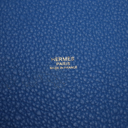 ピコタンロックMM ブルードガリス ハンドバッグ トリヨンクレマンス ブルー ゴールド金具 Z刻印 エルメス バッグ HERMES