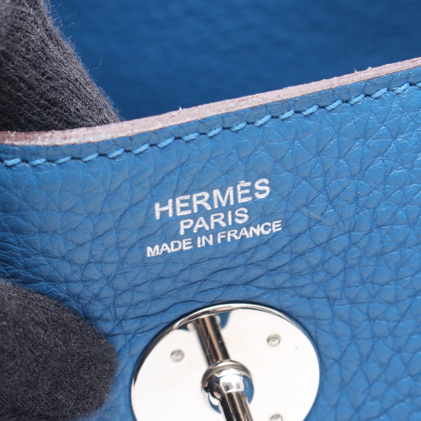 リンディ30 ブルーイドラ ショルダーバッグ トリヨンクレマンス ブルー シルバー金具 □P刻印 エルメス バッグ HERMES