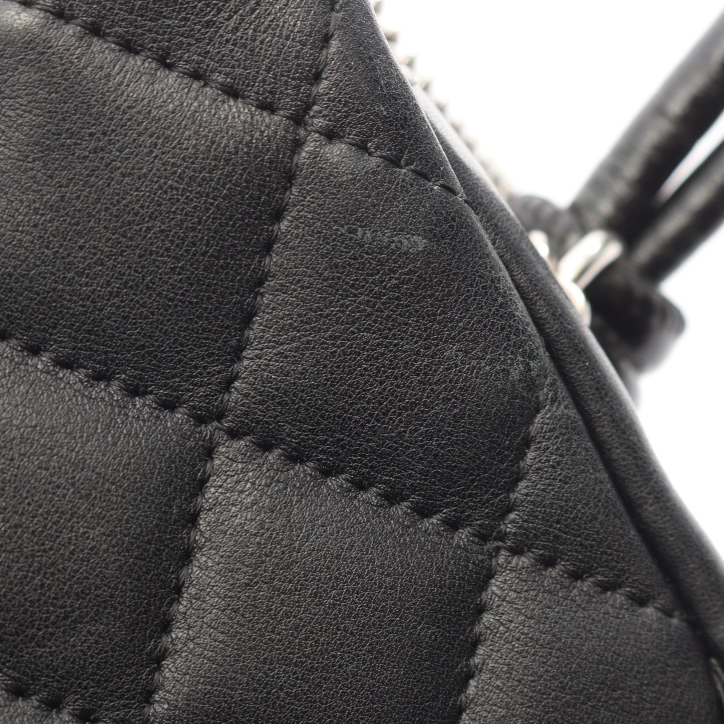 カンボンライン スモール ショルダーバッグ レザー ブラック ホワイト シルバー金具 シャネル バッグ CHANEL