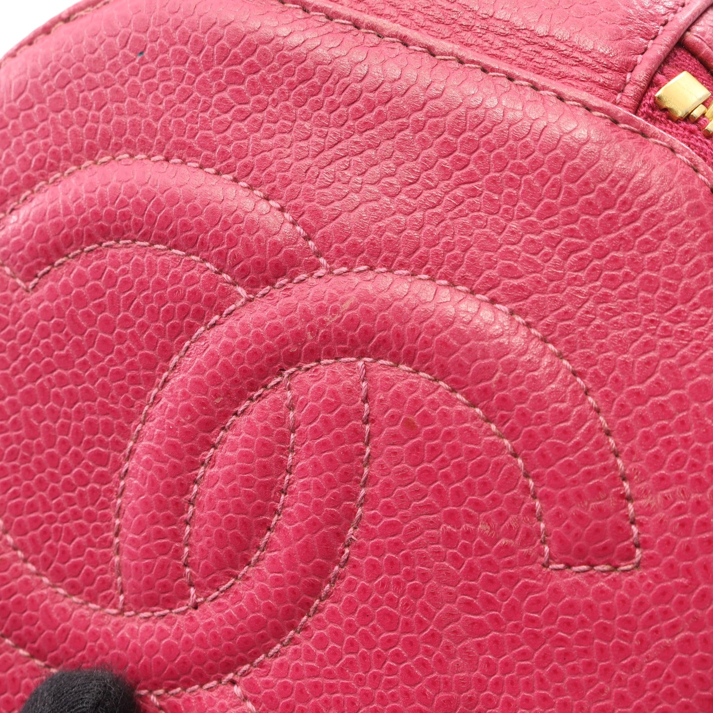 ココマーク ジュエリーケース 小物入れ キャビアスキン ピンクパープル ゴールド金具 シャネル 財布・小物 CHANEL