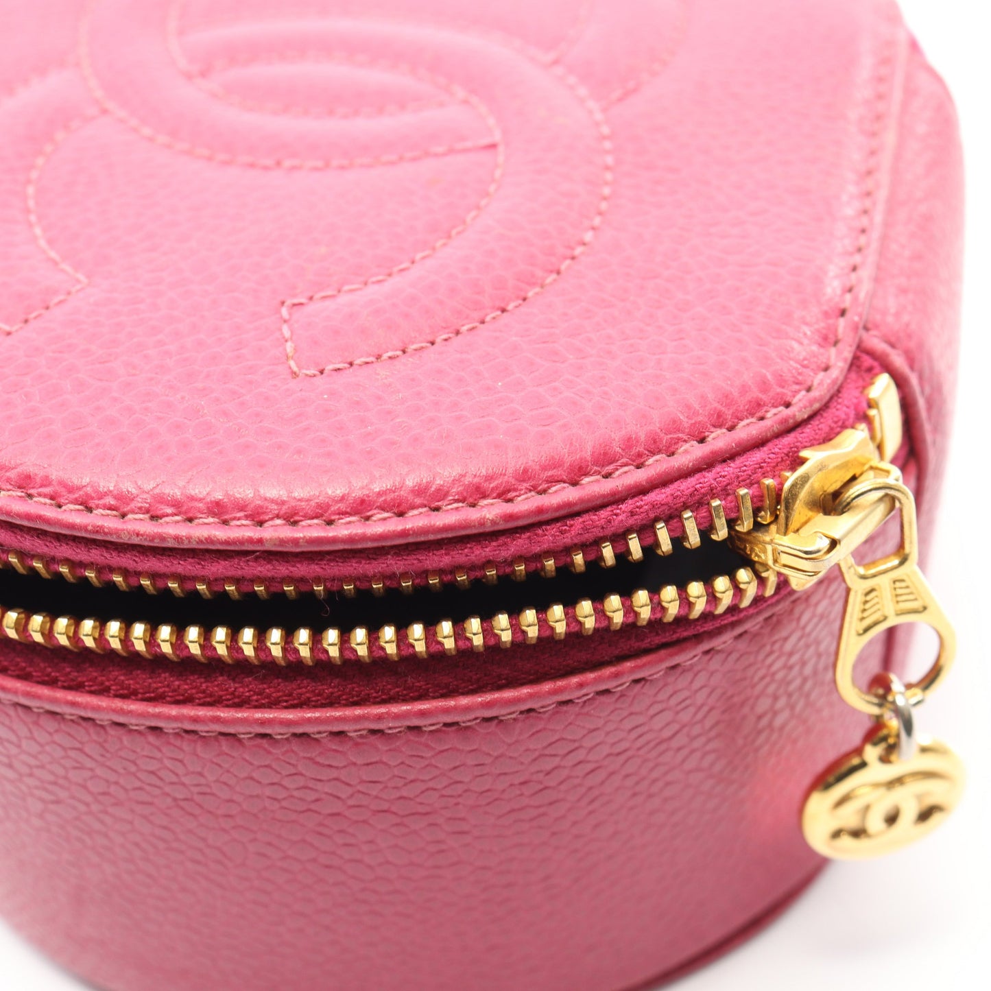 ココマーク ジュエリーケース 小物入れ キャビアスキン ピンクパープル ゴールド金具 シャネル 財布・小物 CHANEL