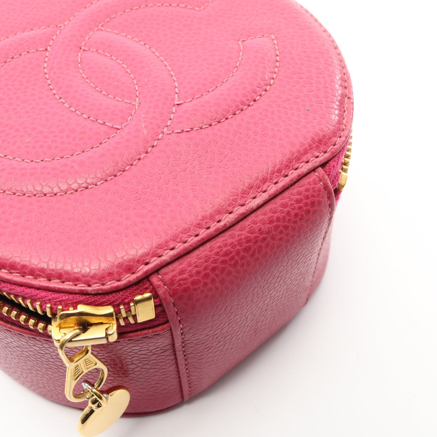 ココマーク ジュエリーケース 小物入れ キャビアスキン ピンクパープル ゴールド金具 シャネル 財布・小物 CHANEL
