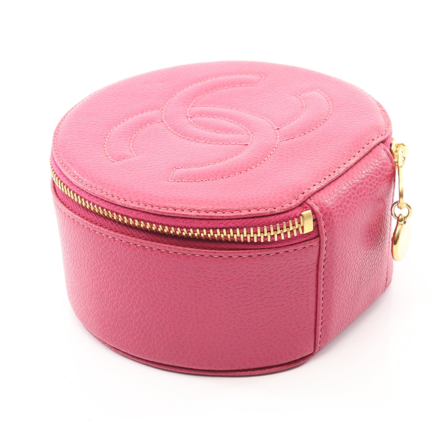 ココマーク ジュエリーケース 小物入れ キャビアスキン ピンクパープル ゴールド金具 シャネル 財布・小物 CHANEL