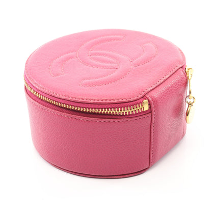 ココマーク ジュエリーケース 小物入れ キャビアスキン ピンクパープル ゴールド金具 シャネル 財布・小物 CHANEL