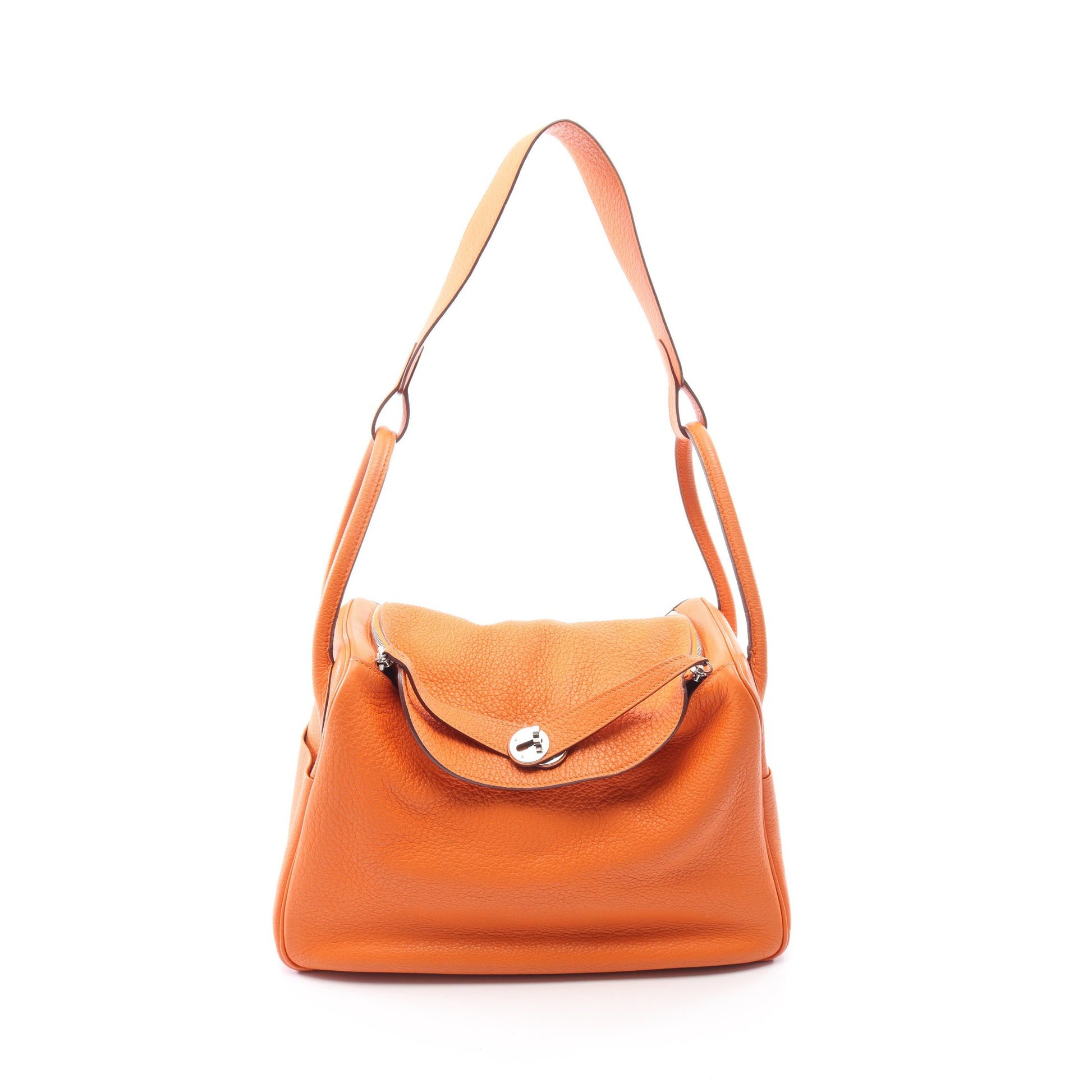 リンディ34 ショルダーバッグ トリヨンクレマンス オレンジ シルバー金具 □M刻印 エルメス バッグ HERMES