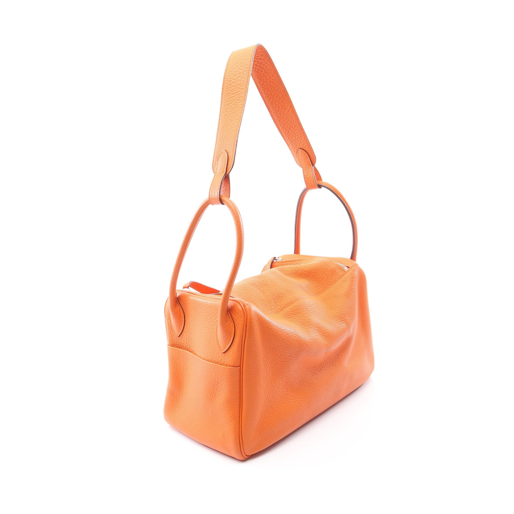 リンディ34 ショルダーバッグ トリヨンクレマンス オレンジ シルバー金具 □M刻印 エルメス バッグ HERMES