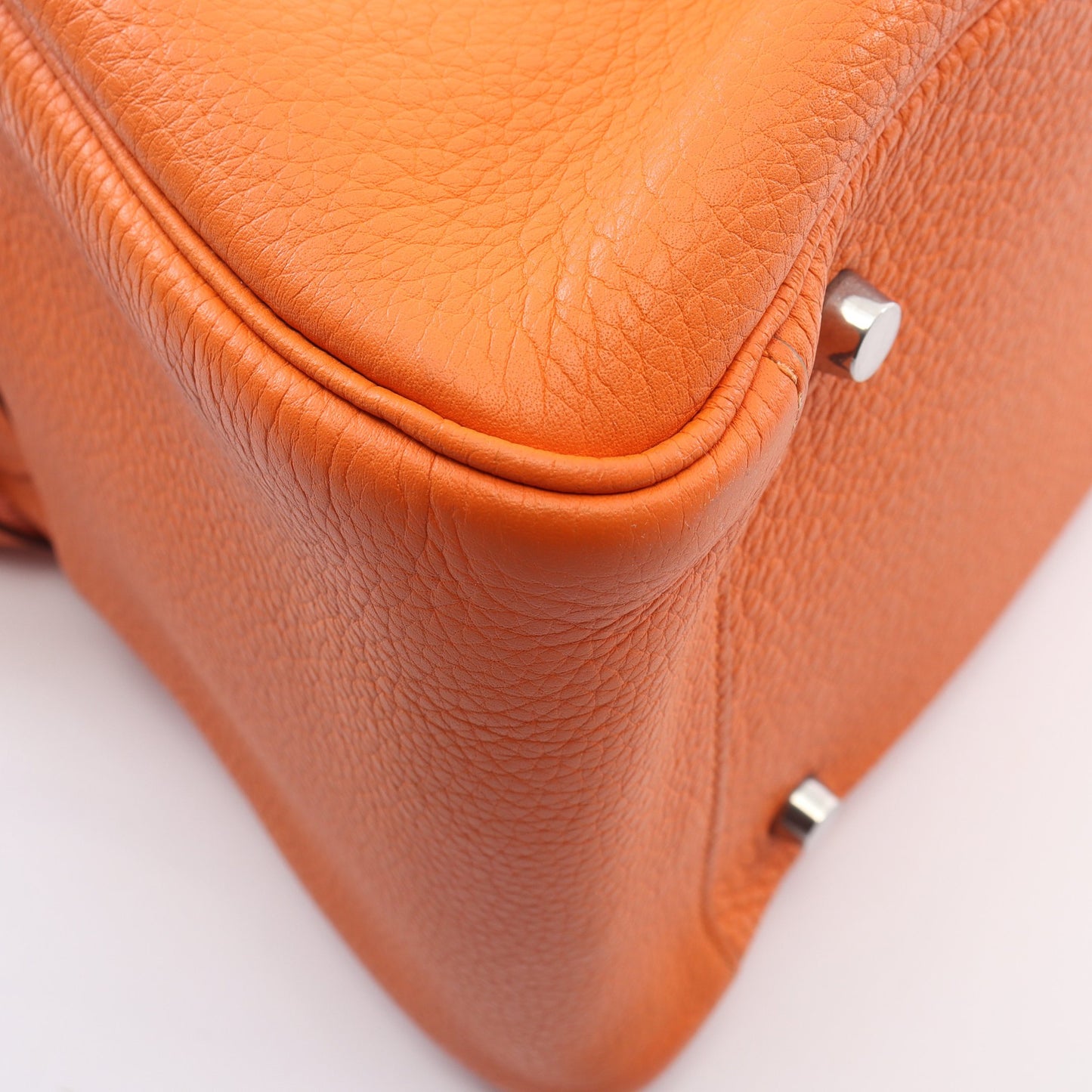 リンディ34 ショルダーバッグ トリヨンクレマンス オレンジ シルバー金具 □M刻印 エルメス バッグ HERMES