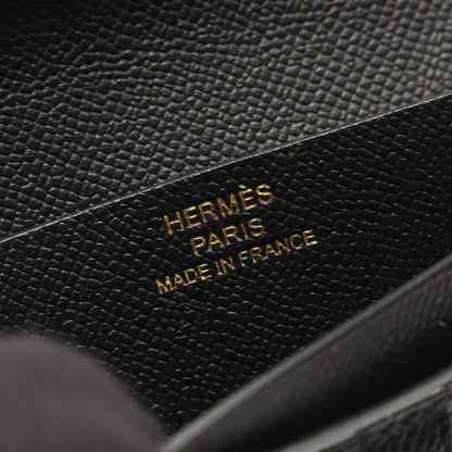 ベアンコンパクト 二つ折り財布 ヴォーマダム ブラック ゴールド金具 W刻印 エルメス 財布・小物 HERMES