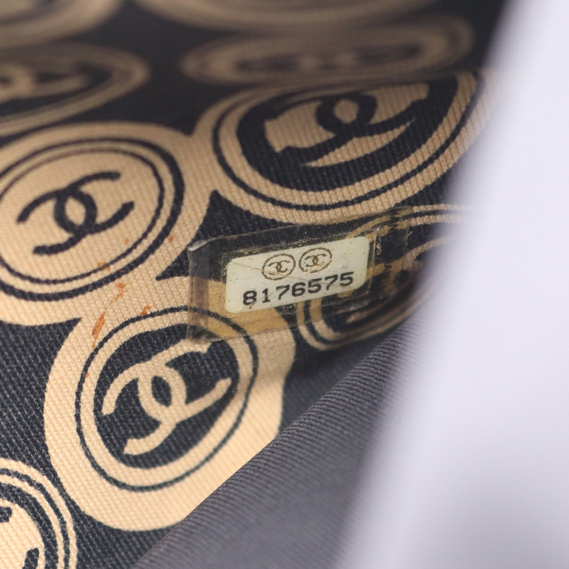 ハンドバッグ コットンジャージー レザー ブラック ベージュ ゴールド金具 シャネル バッグ CHANEL