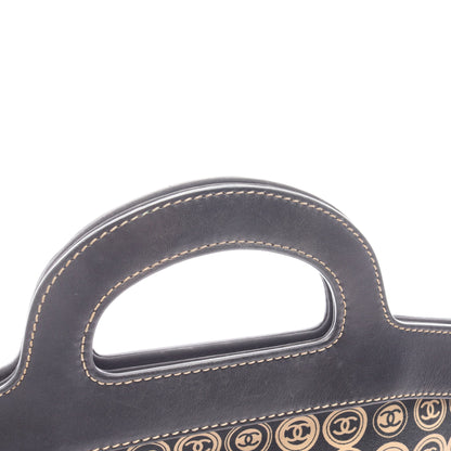 ハンドバッグ コットンジャージー レザー ブラック ベージュ ゴールド金具 シャネル バッグ CHANEL