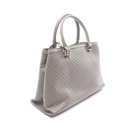 マイクログッチシマ 2WAY ハンドバッグ レザー グレー グッチ バッグ GUCCI