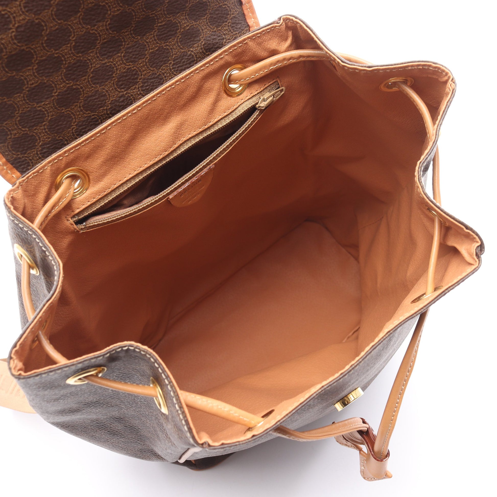 マカダム バックパック リュックサック PVC レザー ダークブラウン ブラウン セリーヌ バッグ CELINE