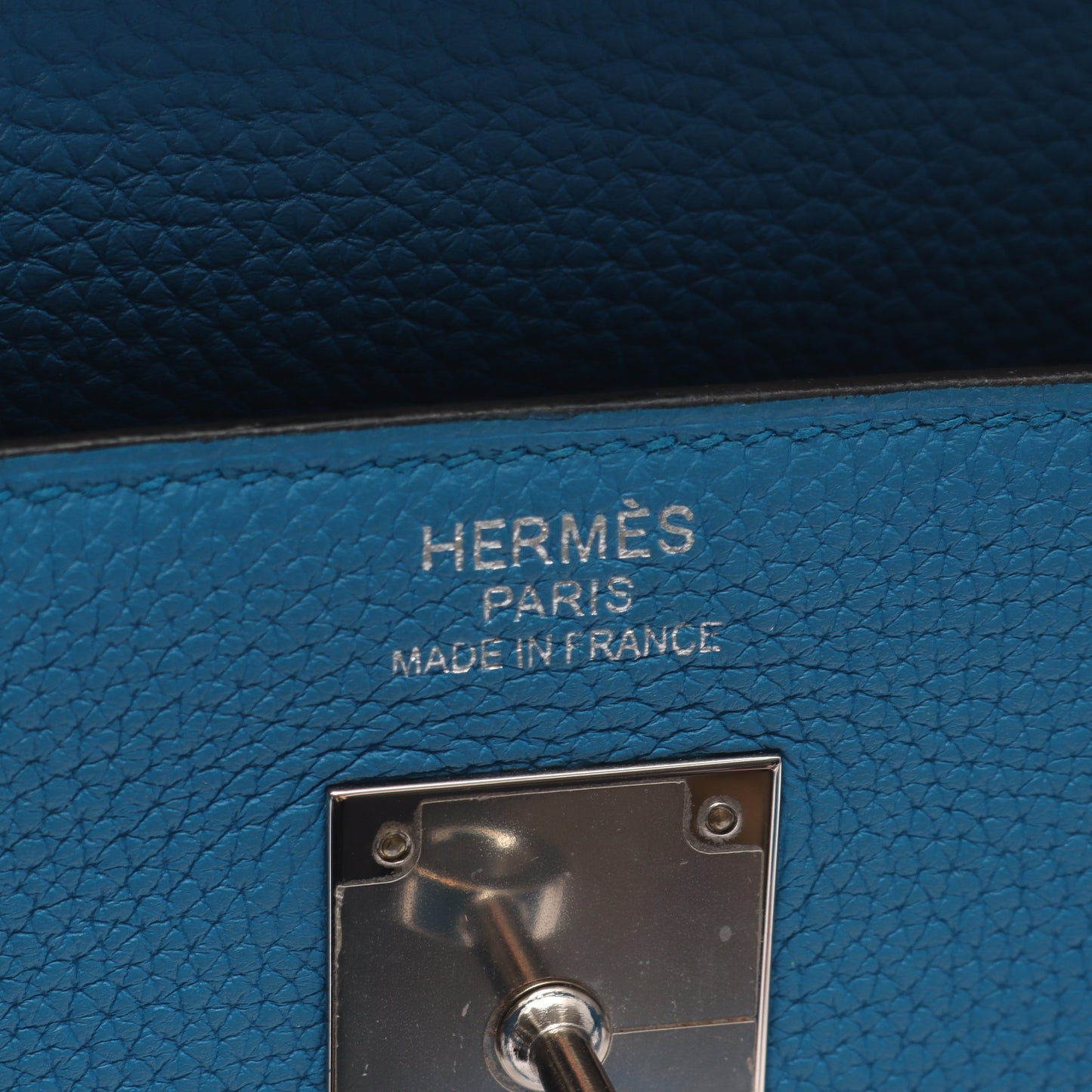 ケリー35 ブルーザンジバル 内縫い 2WAY ハンドバッグ トゴ ブルー シルバー金具 A刻印 エルメス バッグ HERMES