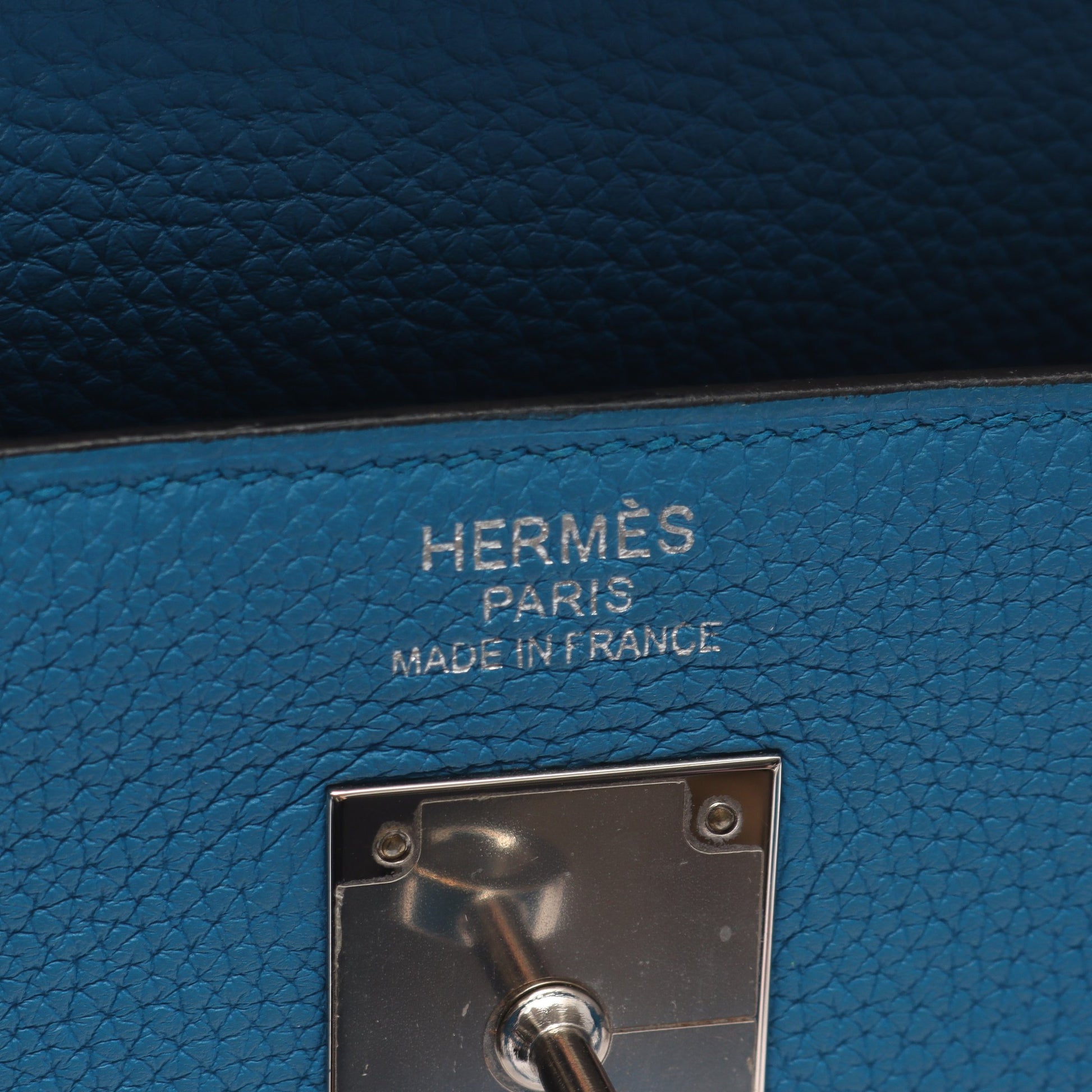 ケリー35 ブルーザンジバル 内縫い 2WAY ハンドバッグ トゴ ブルー シルバー金具 A刻印 エルメス バッグ HERMES