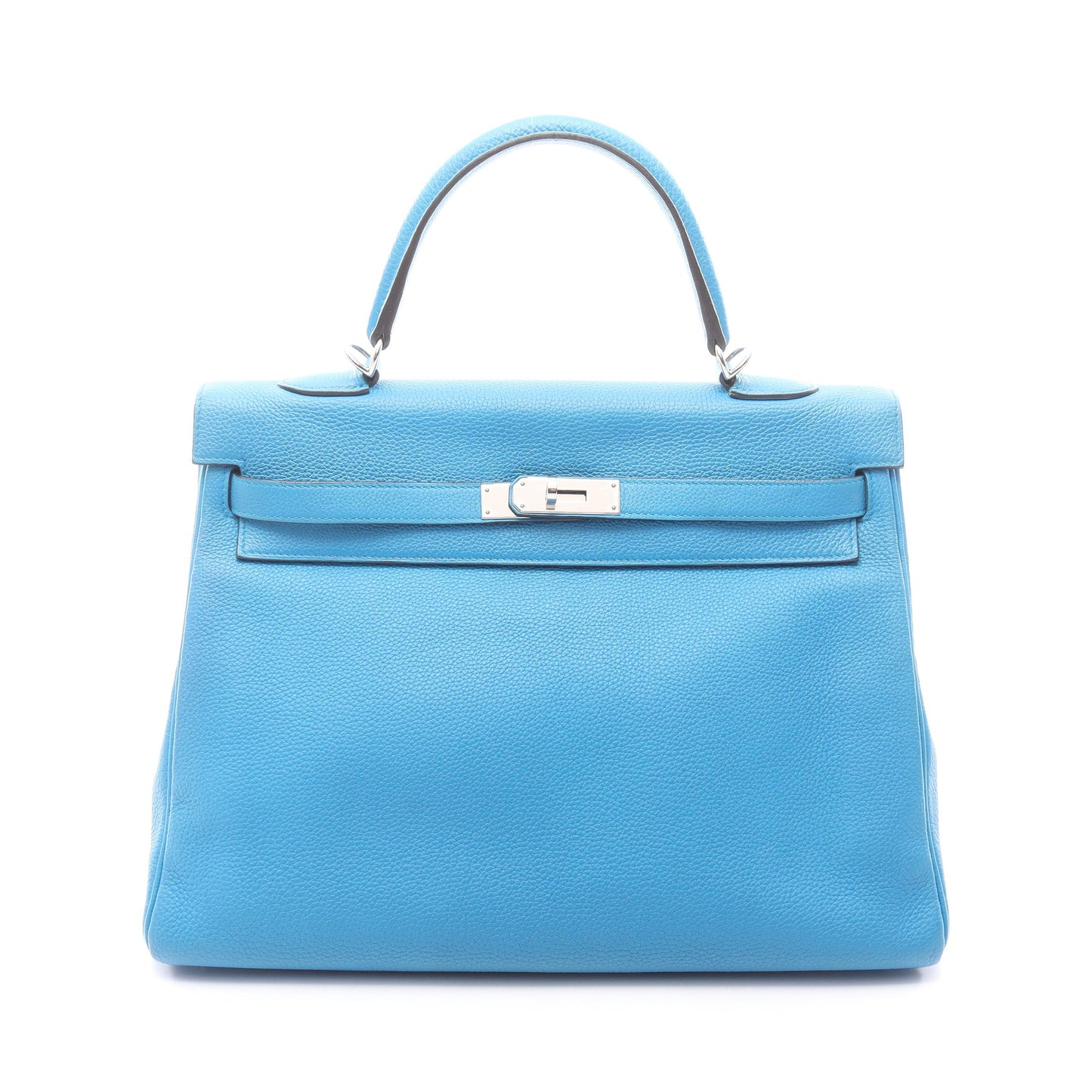 ケリー35 ブルーザンジバル 内縫い 2WAY ハンドバッグ トゴ ブルー シルバー金具 A刻印 エルメス バッグ HERMES