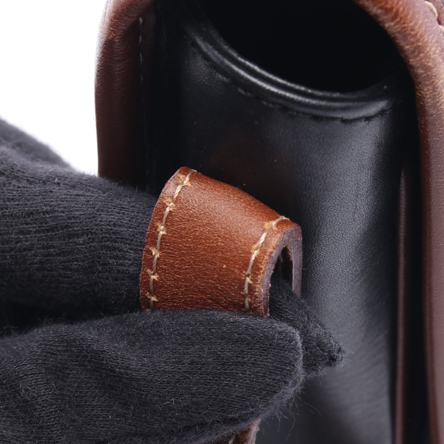 ショルダーバッグ レザー ネイビー ブラウン セリーヌ バッグ CELINE
