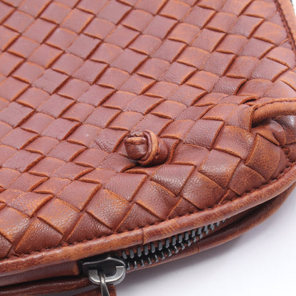 イントレチャート ショルダーバッグ レザー ブラウン ボッテガヴェネタ バッグ BOTTEGA VENETA