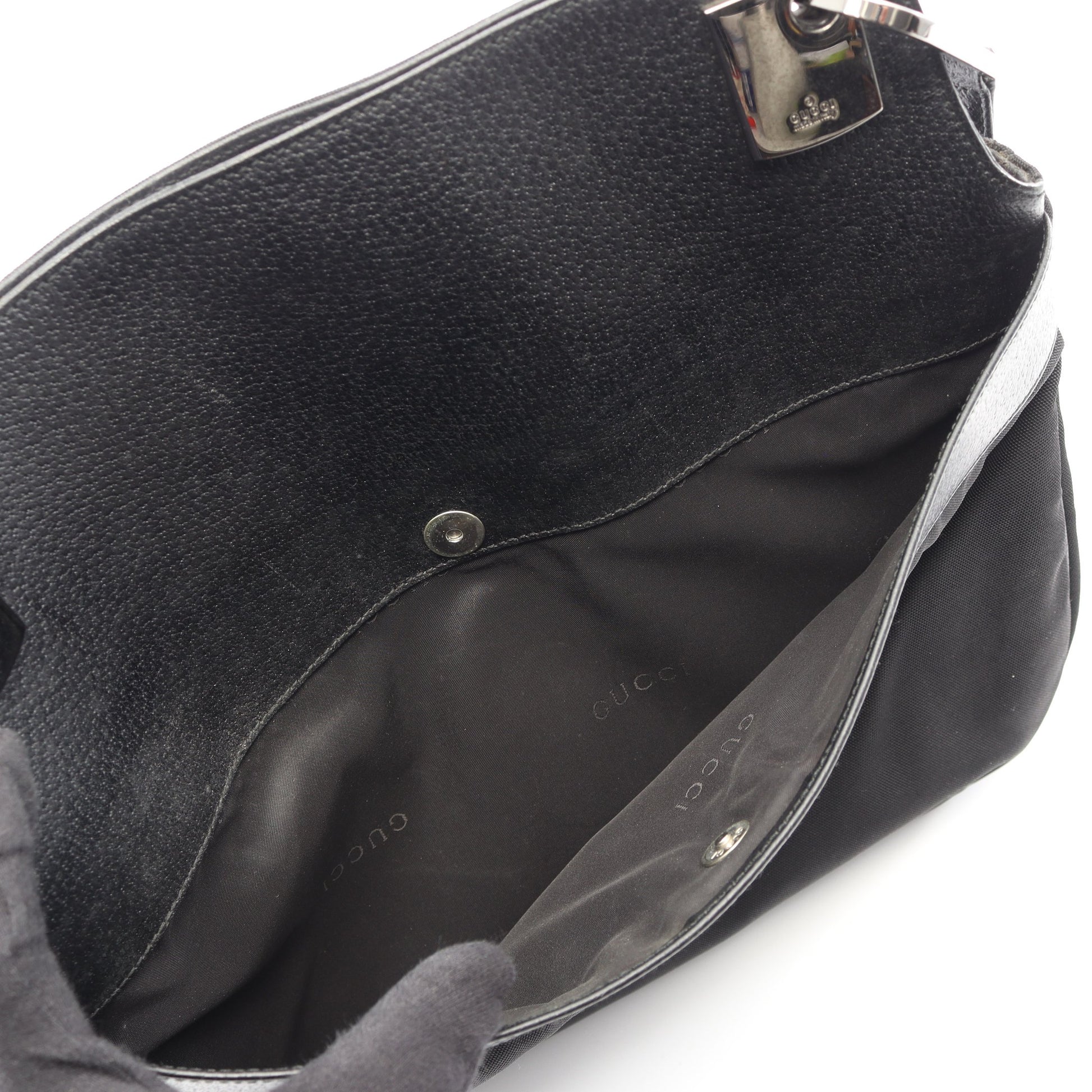 ショルダーバッグ ナイロン レザー ブラック グッチ バッグ GUCCI