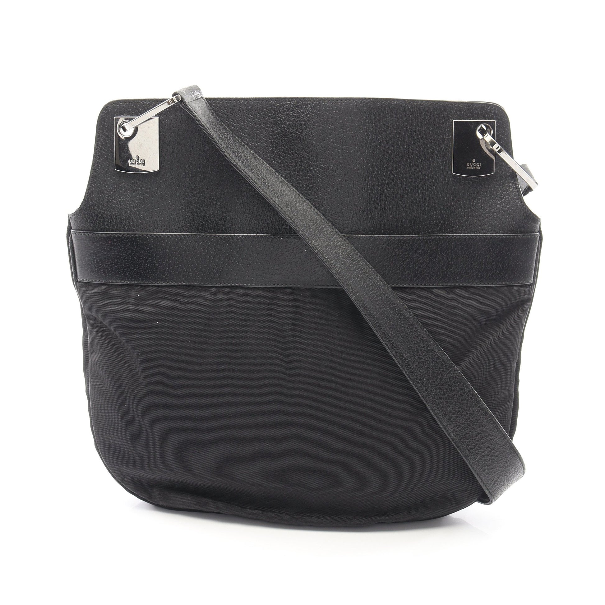 ショルダーバッグ ナイロン レザー ブラック グッチ バッグ GUCCI