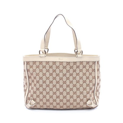 アビー GGキャンバス ハンドバッグ トートバッグ キャンバス レザー ベージュ ブラウン アイボリー グッチ バッグ GUCCI