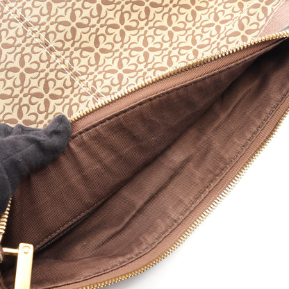 アナグラム ショルダーバッグ キャンバス レザー ベージュ ブロンズ ロエベ バッグ LOEWE