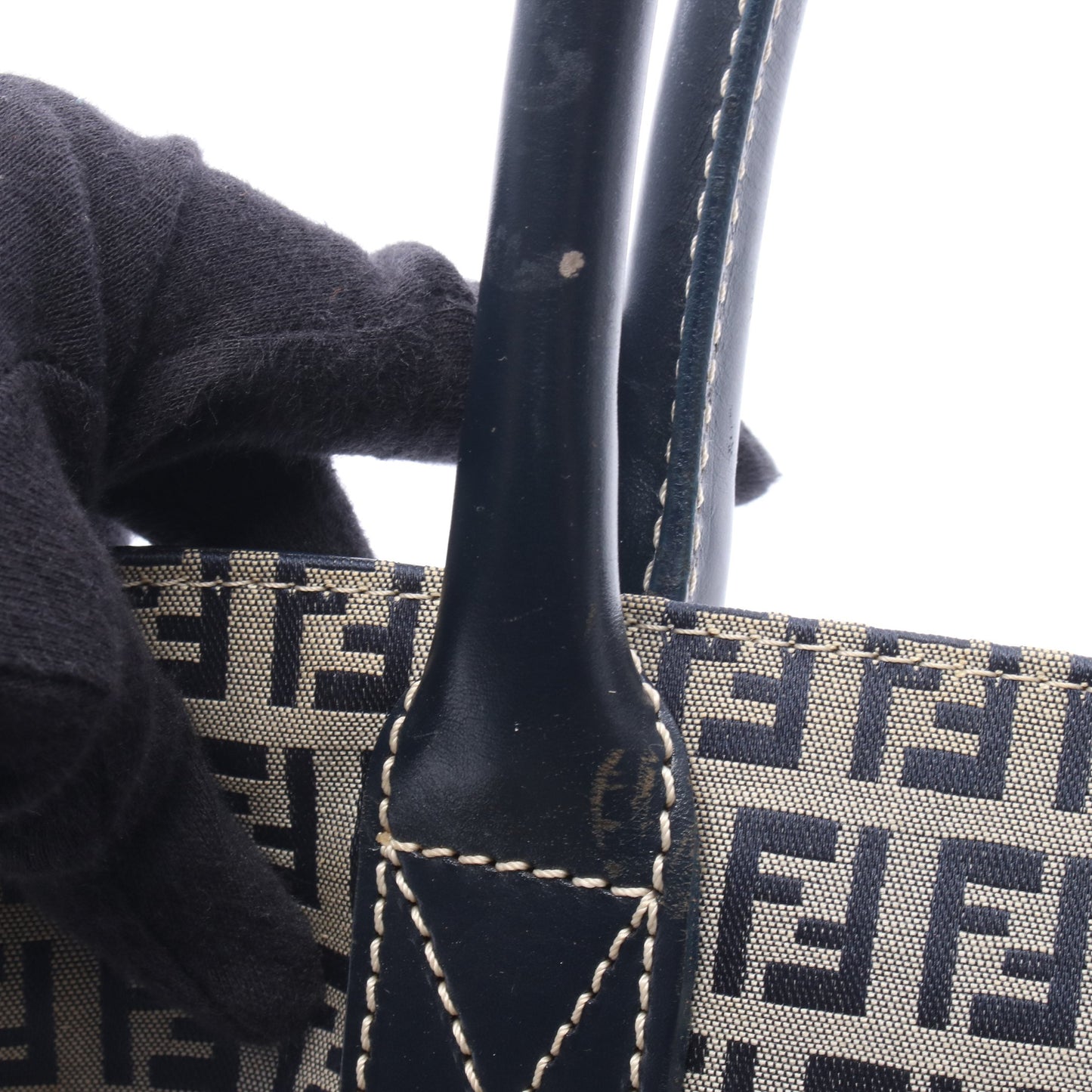 ズッキーノ ショルダーバッグ トートバッグ キャンバス レザー ネイビー グレー フェンディ バッグ FENDI