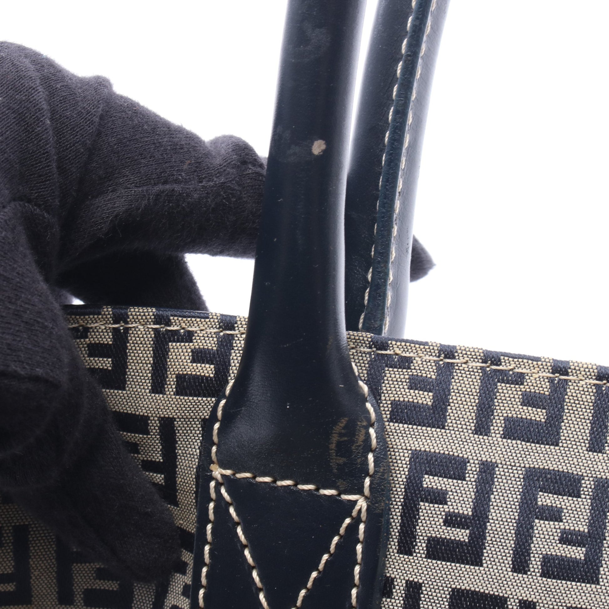 ズッキーノ ショルダーバッグ トートバッグ キャンバス レザー ネイビー グレー フェンディ バッグ FENDI