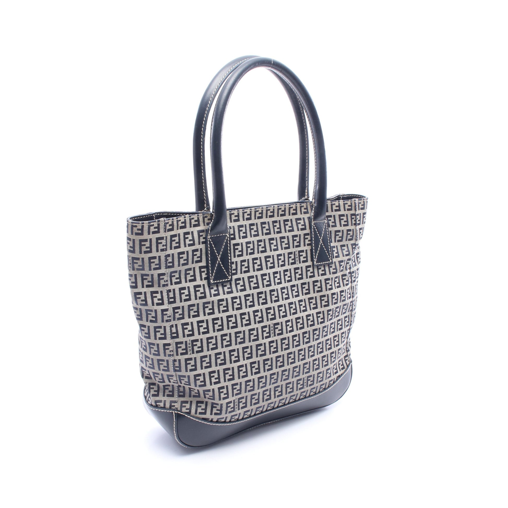 ズッキーノ ショルダーバッグ トートバッグ キャンバス レザー ネイビー グレー フェンディ バッグ FENDI