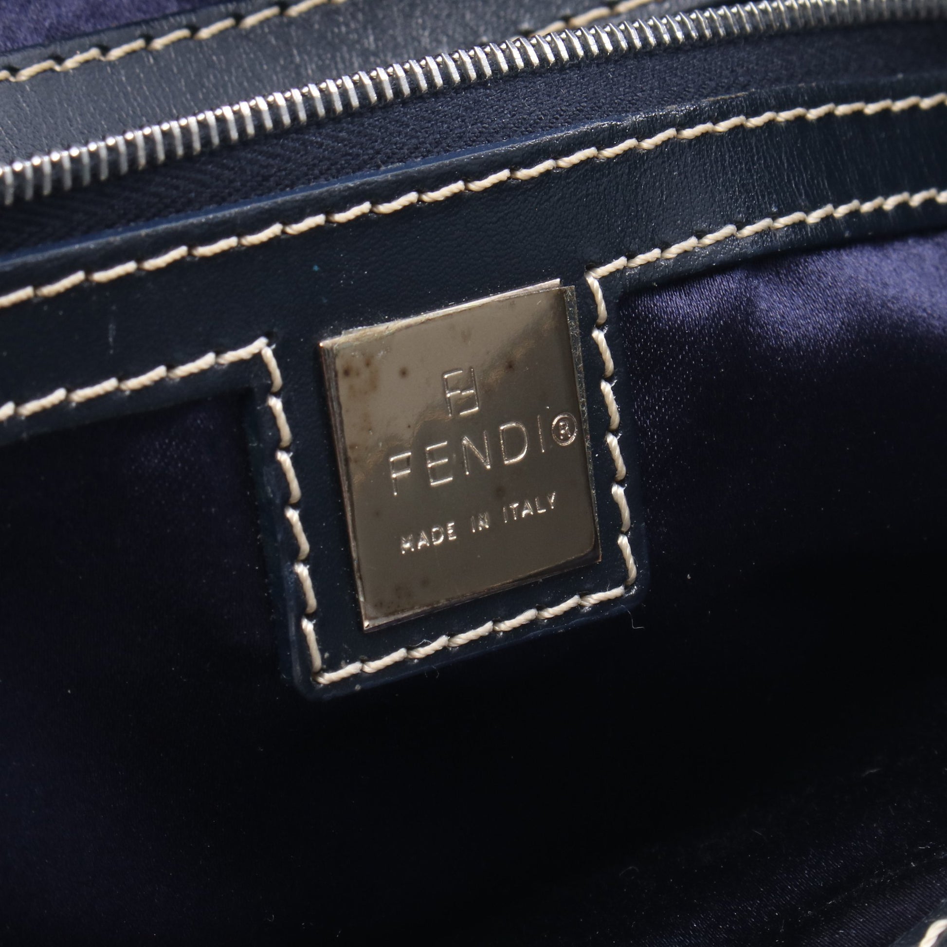 ズッキーノ ショルダーバッグ トートバッグ キャンバス レザー ネイビー グレー フェンディ バッグ FENDI