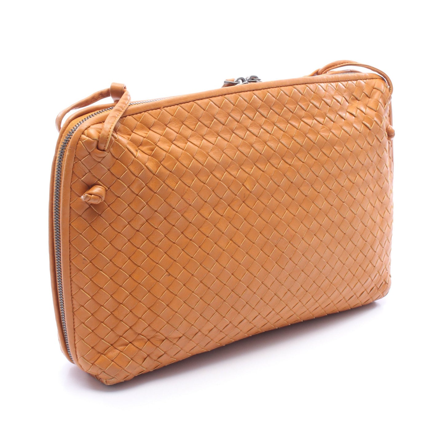 イントレチャート ショルダーバッグ レザー オレンジブラウン ボッテガヴェネタ バッグ BOTTEGA VENETA