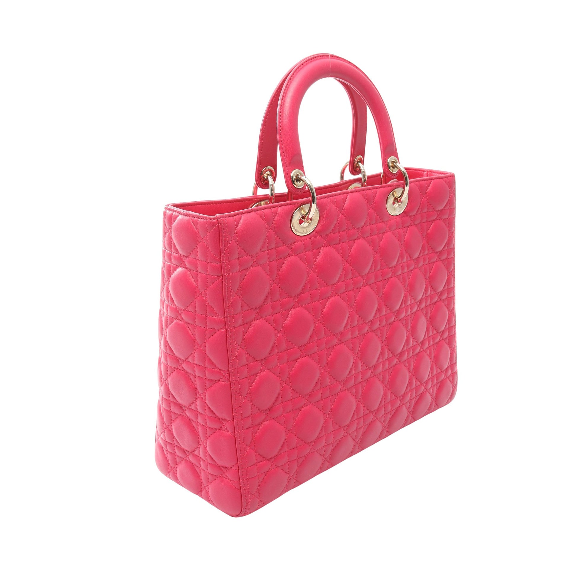 レディディオール ラージ カナージュ 2WAY ハンドバッグ レザー ピンクパープル クリスチャンディオール バッグ Christian Dior