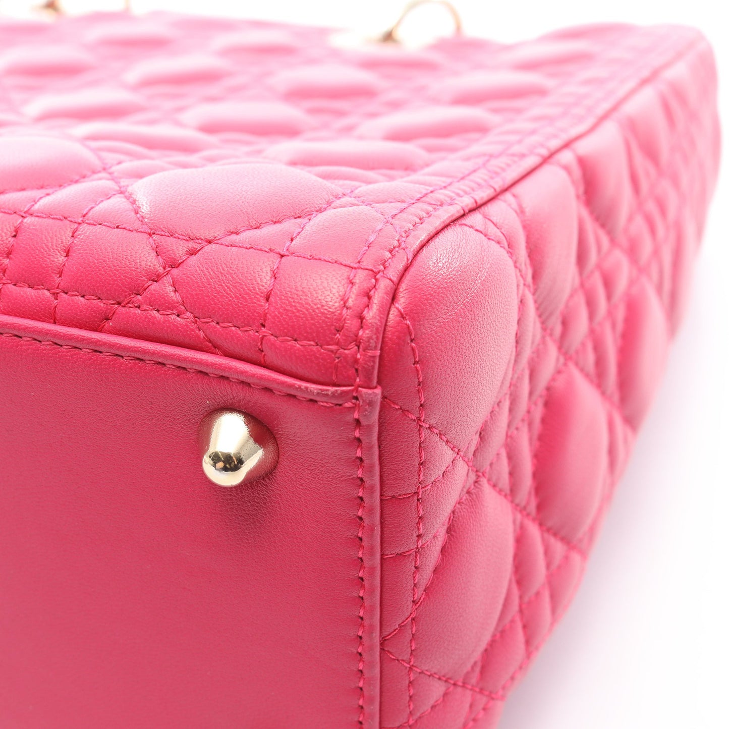 レディディオール ラージ カナージュ 2WAY ハンドバッグ レザー ピンクパープル クリスチャンディオール バッグ Christian Dior