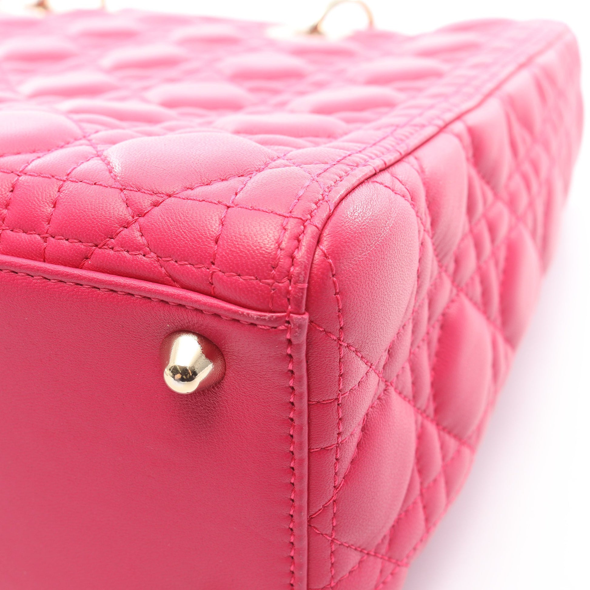 レディディオール ラージ カナージュ 2WAY ハンドバッグ レザー ピンクパープル クリスチャンディオール バッグ Christian Dior
