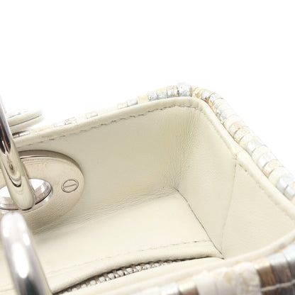 LADY DIOR レディディオール 2WAY ハンドバッグ レザー シルバー ホワイト マルチカラー クリスチャンディオール バッグ Christian Dior