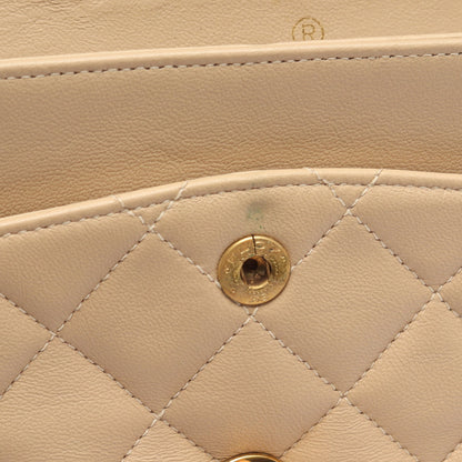 マトラッセ Wフラップ Wチェーンショルダーバッグ ラムスキン ベージュ ゴールド金具 シャネル バッグ CHANEL