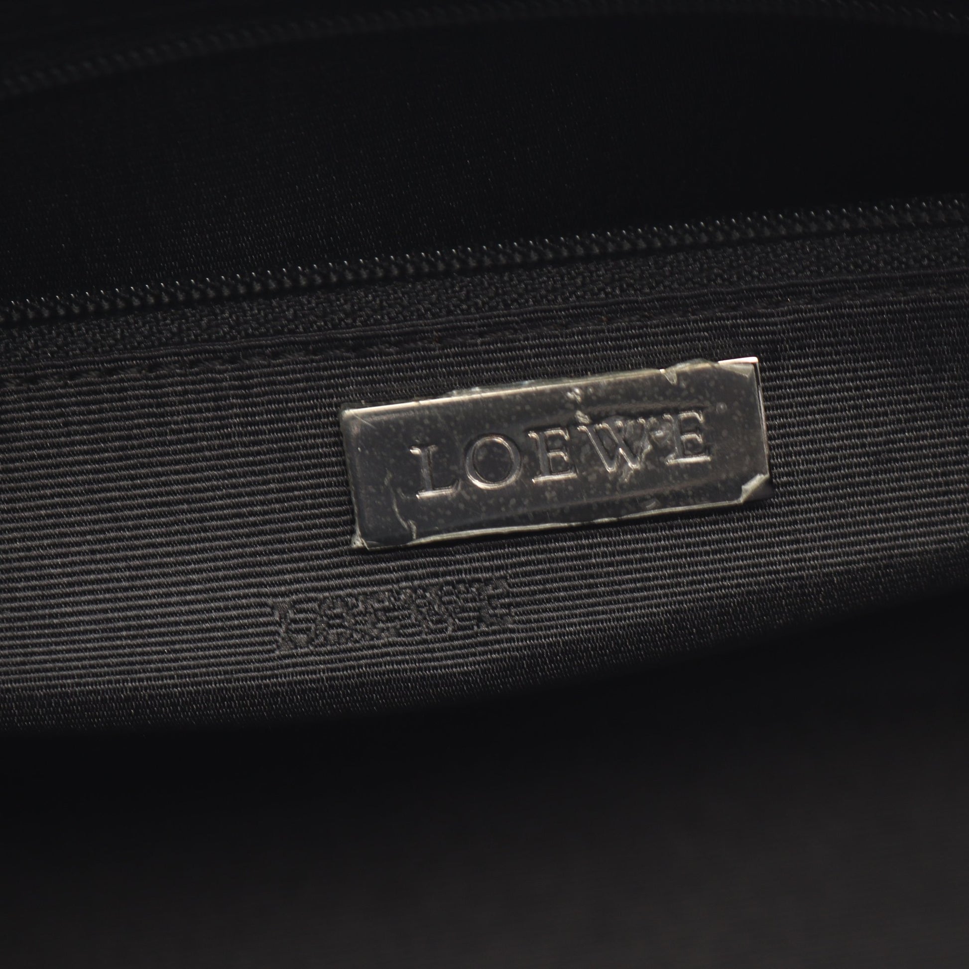 アマソナ28 ハンドバッグ スエード エナメルレザー ブルー ブラック ロエベ バッグ LOEWE