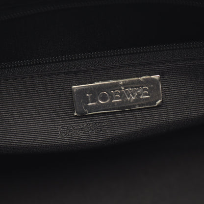 アマソナ28 ハンドバッグ スエード エナメルレザー ブルー ブラック ロエベ バッグ LOEWE