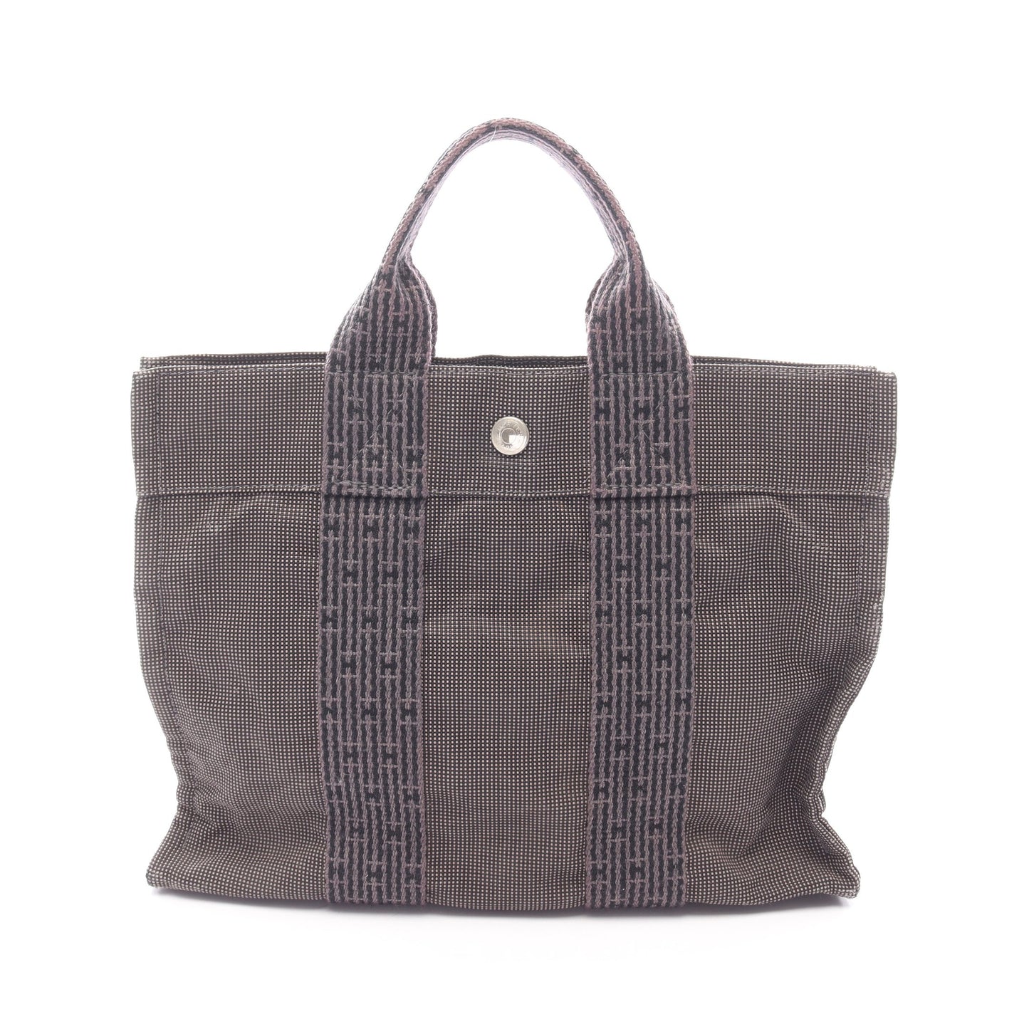 エールラインPM ハンドバッグ トートバッグ キャンバス ダークグレー シルバー金具 エルメス バッグ HERMES