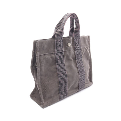 エールラインPM ハンドバッグ トートバッグ キャンバス ダークグレー シルバー金具 エルメス バッグ HERMES