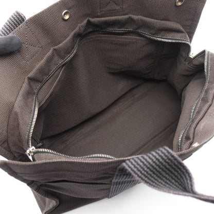 エールラインMM ハンドバッグ トートバッグ ナイロンキャンバス ダークグレー シルバー金具 エルメス バッグ HERMES